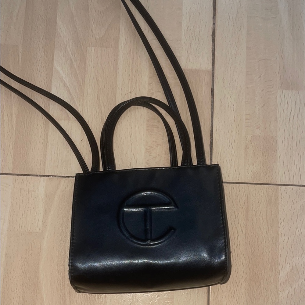 Telfar Black Mini Bag with Circular Logo